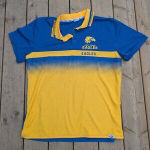 West Coast Eagles AFL Polo Shirt - Blue & Yellow